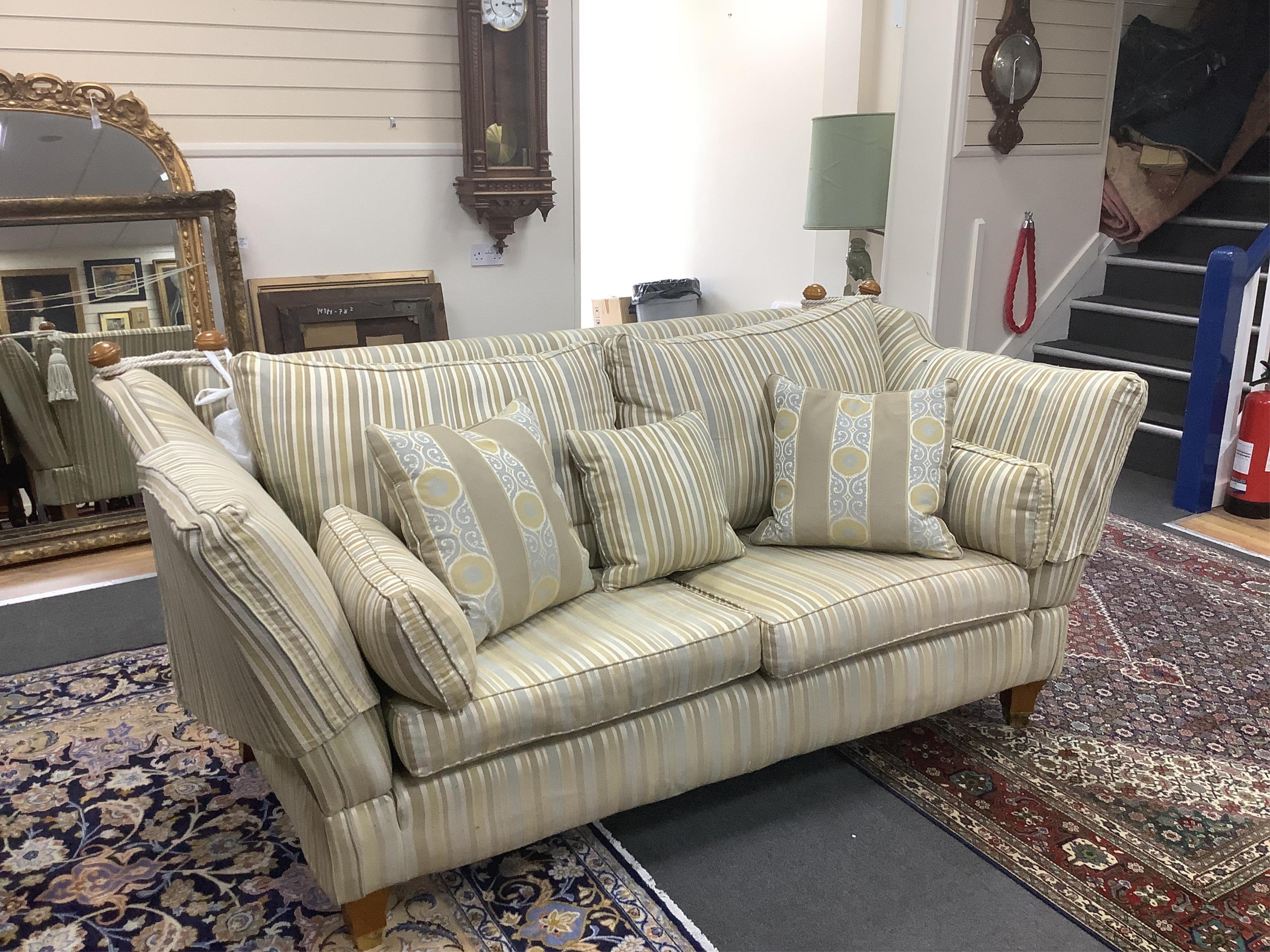 A Multi-York knole settee, width 220cm, depth 98cm, height 97cm. Condition - good